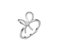 Anelli per abbinamento, gioielli ad arco con taglio rotondo 0,1 ct, moissanite 14 carati, oro bianco 14 carati, misura 65 (20,7)