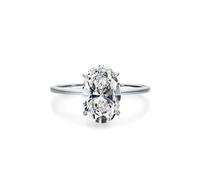 Anelli per amici, anelli vintage con moissanite ovale da 3 ct, set di gioielli da donna, K 1/2, Platino, Moissanite