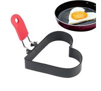 Anelli per arrostire - Anelli per arrostire | Anelli per arrosto | Anelli per uova | Anelli per uova con manico pieghevole | Non Stick Heart Egg Patty Maker stampo per colazione | muffin da cucina