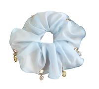 Anelli per capelli oversize Fiocchi bianchi Corda per capelli Versatili Ornamento per capelli Stili belli Accessori per capelli Eleganti Ornamenti per capelli a strati con ciondoli in lega