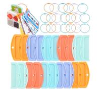Anelli per Carte con Linguette Colorate Organizer Antismarrimento con | Anelli Per Schede Larning Per Ritorno A Scuola Aula Sala Giochi Bambini In Età Prescolare Insegnanti