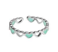 Anelli per Coppie 2 Anelli Anello per le donne Glow Alloy Cool Finger Anelli luminosi per ragazze adolescenti Donna Estetica Trendy Dainty Heart Hollow Rings Jewelry Anello Di Nuoto (Blue, One Size)