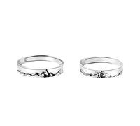 Anelli Per Coppie, Montagne E Mare, Per Donne E Uomini, Anelli Di Promessa Coordinati Per Amicizia Regolabile Per Coppie, Gioielli Con Fascia Per Dita D'Amore Infinito Per Regali Di San Valentino, Bi