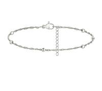 Anelli per dita dei piedi da donna in rame con catena satellitare decorata con motivo minimalista a onde d'acqua rotonde catena di perline braccialetto versatile, Misura unica, Metallo
