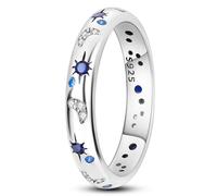 Anelli per donna, sole e stella Anelli in argento sterling 925 con strass Squisiti e belli taglia 9 per tutti i giorni, foto, viaggi, regali per le donne
