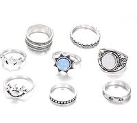 Anelli per donne adolescenti, 7 pezzi/set da donna con occhio stella, finto gemma kunckle dito anello gioielli, regali per la festa della mamma, regali per donne uomini e ragazze
