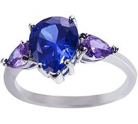 Anelli per Donne Ragazze Adolescenti, Moda Donna Finto Zaffiro Ametista Anello per Dito Gioielli per Feste di Matrimonio Regalo, Regali per Donne Uomini Ragazze Durable Processing