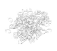 Anelli per Galline 100 pezzi di anelli regolabili for zampe pollo, 5 colori, numerati, for , clip for pollame, polli, anatre, oche e pappagalli(WHITE)