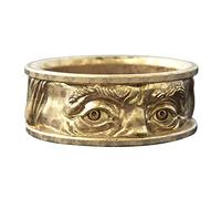 Anelli per Il Naso A Clip Sguardo occhi in rilievo caldo doppio inciso e creativo anello europeo occhi personalizzati dito anelli di gioielli anello di vendita americano Anello Del Dito Del (Gold, 13)