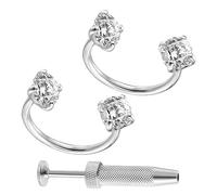 Anelli Per Il Naso Da Donna - Gioielli per Piercing Labbra e Orecchie,Anello Da Naso A Ferro Di Cavallo Con Doppia Gemma - Per Viaggi Quotidiani Feste Appuntamenti Balli Di Fine Anno Eventi Occasioni