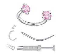 Anelli Per Il Naso Da Donna Piercing per Labbro e Orecchio Antiossidabile | Anello Da Naso A Ferro Di Cavallo Con Doppia Gemma per Matrimonio Ballo Evento Occasioni Speciali Festa Compleanno