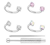 Anelli per il naso - Piercing per Labbro e Orecchio Antiossidabile - Anello Da Naso A Ferro Di Cavallo Con Doppia Gemma,per Viaggi Feste Appuntamenti Matrimoni Ballo e Helix Septum Labbra Orecchie