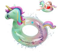 Anelli per Il Nuoto, Shyllin Pvc Ispessito, Anello di Nuoto Gonfiabile, Gonfiabile per Bambini Mare, Adatto per Spiaggia, Festa, Parco Acquatico, Piscina, Unicorno Gonfiabile (Cavallo verde - Grande)