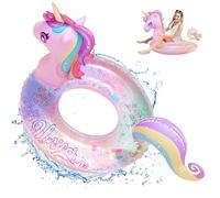 Anelli per Il Nuoto, Shyllin Pvc Ispessito, Anello di Nuoto Gonfiabile, Gonfiabile per Bambini Mare, Adatto per Spiaggia, Festa, Parco Acquatico, Piscina, Unicorno Gonfiabile (Cavallo viola-Grande)
