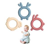 Anelli per la dentizione, massaggia gengive neonati per il sollievo dal dolore da dentizione, massaggiagengive refrigerante, Giocattoli da mordere per bambini, Serie di animali