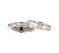 Anelli per le coppie Il Set di Gioielli con la Fascia Aperta in Nero e | Anello Abbinato della Coppia per Lei, Lui, le Donne, il Matrimonio, il Compleanno e San