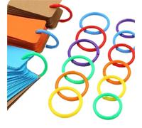 Anelli per libri da ufficio, Raccoglitore ad anelli 500 pezzi 15/20/28/32/40 mm in plastica Album fai da te Cerchio for libri a fogli mobili Apertura Forniture for ufficio fotografico(20mm Color mix)