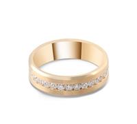 Anelli per migliori amici da uomo, con foro a forma rotonda in moissanite, N 1/2, Oro giallo 14 carati, Moissanite