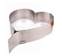 Anelli Per Mousse In Acciaio Inox Stampo for torta mousse a forma di cuore in acciaio inossidabile, diametro regolabile da 4 a 12 pollici, accessori for pasticceria a 26 cm