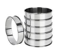 Anelli Per Muffin Inossidabili - Set Da Forno Antiaderente Da 6 Pezzi, Acciaio Inossidabile Resistente, Anelli Per Crostata Doppi Arrotolati, Design Facile Da Pulire | Ideale Per Cuocere Con Muffin Pe