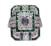 Anelli per Opali Anello di lusso a forma di pera con diamante pieno di gioielli Proposta di compleanno Anello di fidanzamento nuziale Anello Del Rubinetto Del Vibratore per Gli Uomini A (Green, 13)
