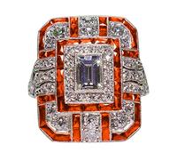 Anelli per Opali Anello di lusso a forma di pera con diamante pieno di gioielli Proposta di compleanno Anello di fidanzamento nuziale Anello Del Rubinetto Del Vibratore per Gli Uomini A (Red, 11)