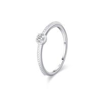 Anelli per partner nuziali, in argento 925, 1,2 mm, con zirconi, piccolo zircone bianco, misura 49 (15,6), per la festa del papà, 49 (15.6), Argento sterling, Zirconia cubica