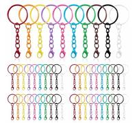 Anelli per Portachiavi Fai Da Te,Anelli Portachiavi con Catenella,100 Pezzi Anello Portachiavi,Keychain per Porta Chiavi Mestieri Lavori di Bricolage