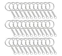 Anelli per Portachiavi,Ganci Portachiavi 100 Pezzi Anello Portachiavi con Cerchio 25mm,Portachiavi Anello Portachiavi in Metallo per Porta Chiavi Mestieri Key Chains(Argento)