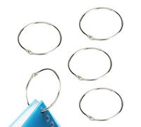Anelli per raccoglitore a foglie larghe da 3 pollici, anelli in metallo facili da aprire e chiudere, ganci rotondi per tenda da doccia, portachiavi a cerniera circolare (5 pezzi)