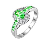Anelli per sorelle a forma di zircone cubico, in stile solitario, per matrimonio, fidanzamento e anniversario, per lui e per lei, 6, Metallo, Nessuna pietra preziosa