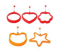 Anelli per stampi per uova in silicone per uso alimentare, 5 anelli antiaderenti per colazione, per panini con pancake (5 forme)