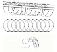Anelli per Tende in Acciaio Inossidabile,20 Pezzi Argento 50mm Ganci per Tenda Doccia e Interni - Set Completo con Anelli Regolabili 50mm per Tende Pesanti e Drappeggio Finestra