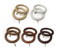 Anelli per Tende in Legno Ø 35 mm - Diametro Esterno 70 mm, Made in Italy - Colore principale: Ciliegio, Numero anelli: 10