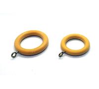 Anelli per tende in plastica di faggio effetto legno con occhielli dorati e ganci bianchi, 30 mm di diametro interno x 8 mm di spessore, confezione da 10 (30 mm interno D)