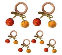Anelli per tovaglioli autunnali,Anelli per tovaglioli a forma di zucca | Portatovaglioli di zucca fatto a mano autunnale - Set di 6 porta portatovaglioli autunnali del Ringraziamento per cene, matrimo