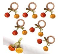 Anelli per tovaglioli autunnali,Anelli per tovaglioli del Ringraziamento | Decorazioni da tavola porta di zucca all'uncinetto,Portatovaglioli del Ringraziamento Raccolta autunnale Portatova