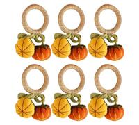 Anelli per tovaglioli del Ringraziamento, anelli per tovaglioli a forma di zucca, set di 6, Anelli per con zucca all'uncinetto per decorazioni per la tavola da pranzo, Portatovaglioli del R