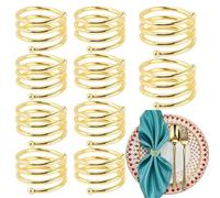 Anelli Per Tovaglioli Oro | Anelli Per Tovaglioli Rustici - 10 Pezzi Metallo Oro Argento Porta - Per Casa Cena Formale Informale Tavolo Matrimonio Allestimento Festivo Raduni Familiari