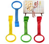 Anelli Per Trazioni - 4 Pezzi In Nylon ABS 7,5x3,5 Pollici | Ganci Ausiliari Per Appendere Il Box Per Bambini | Anelli Da Passeggio In Piedi Per Culla Per Allenamento Per Lo Sviluppo Della Delle