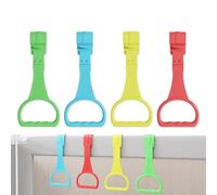 Anelli per trazioni per culla, 4 pezzi, per box, comoda impugnatura ergonomica, maniglie rialzate per bambini, anelli per allenamento a piedi, accessorio sicuro per la cameretta dei bambini, pratico