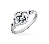 Anelli Personalizzabili Per Migliori Amiche Irlandesi Celtiche Con Nodi D'Amore, Promessa Di Infinito, Band Da 2 Mm Per Ragazze Adolescenti In Argento Sterling Ossidato .925 Personalizzabile