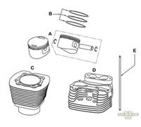 Anelli Pistone Per Motori Rev Tech Gen.4 0.005 mm 1884 Per Harley-Davidson
