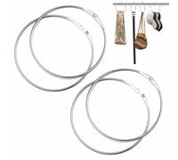 Anelli portachiavi in acciaio inox, set da 4 anelli di grandi dimensioni, diametro 15 cm, robusti e resistenti, adatti per chiavi, accessori e oggetti vari, multifunzionali