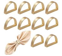 Anelli Portatovaglioli 10 Pezzi Portatovaglioli in Metallo Anelli per Tovaglioli da Tavola Semicerchio per la Decorazione Tavola Matrimonio Cena di Natale 4.8 x 3.3 cm Oro