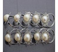 Anelli portatovaglioli ANELLO ANELLO ANELLO ARGENTO D'ARGENTO ARGENTO ARGENTO PER PERLA PER BULK BULK Weddings Blue Kitchen Holder Banchetto Dinner Diamond Decor 12pcs Decorazione