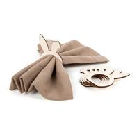 Anelli portatovaglioli coniglio pasquale, 6 pezzi: ferma tovaglioli a forma di orecchie di coniglio, decorazioni tavola Pasqua e brunch, anelli in legno naturale, fai da te, 5,5 × 9 cm