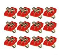 Anelli portatovaglioli rossi natalizi con fibbie, 12 pezzi, accessori per biancheria da tavola, anelli per San Valentino, matrimoni, feste, decorazioni da tavola