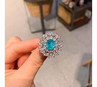 Anelli regolabili da donna, anello di ansia, anello da cocktail vintage in argento 925 imitazione colomba con diamanti a tempera, anello da cocktail da donna, regalo di gioielli ( Color : Silver )