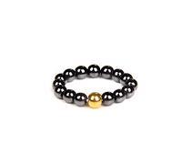 Anelli regolabili per le donne, anello di ematite tondo naturale in rilievo con la corda elastica anello rotabile anello femminile ad anello aperto 7 chakra reiki gemstone anelli eternità anello per